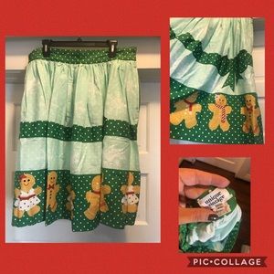 Unique vintage gingerbread Xmas skirt